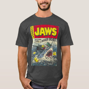Womens Jaws Pulp Attack Comic Cover VNeck retro T-Shirt