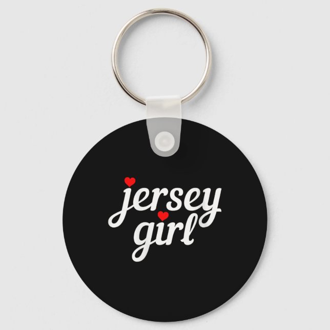 Womens Jersey Girl New Jersey Heart Funny Cute New Keychain (Front)