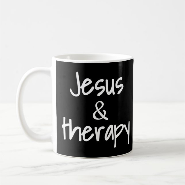 Womens Jesus And Therapy Christian Humour For Chri Coffee Mug (Left)