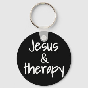 Womens Jesus And Therapy Christian Humour For Chri Keychain