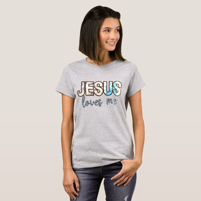 Women's Jesus Love Me Basic T-shirt (Front Full)