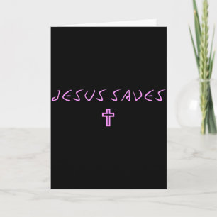 Womens Jesus Saves Cross Subtle Christian Minimal Card