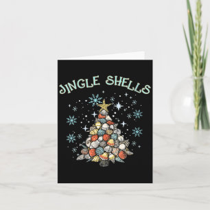 Womens Jingle Shells Christmas Tree Snowflakes Cel Card