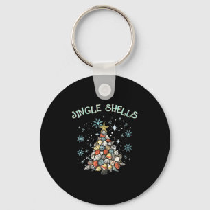 Womens Jingle Shells Christmas Tree Snowflakes Cel Keychain