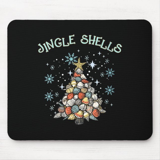 Womens Jingle Shells Christmas Tree Snowflakes Cel Mouse Pad (Front)
