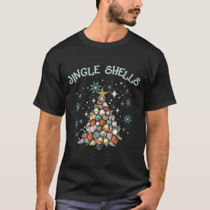 Womens Jingle Shells Christmas Tree Snowflakes Cel T-Shirt