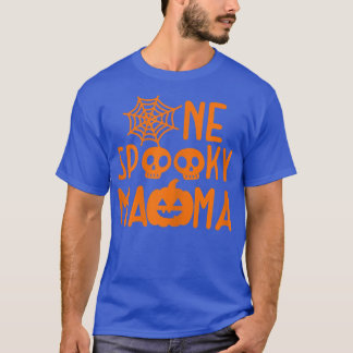 Womens JO5E One Spooky Mama Pumpkin Autumn Mom Hal T-Shirt
