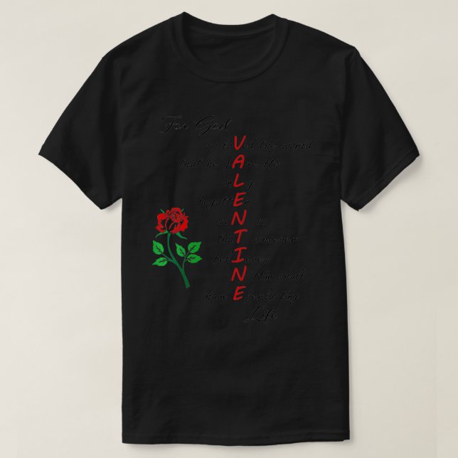 Womens John 316 Christian Valentine's For God So L T-Shirt (Design Front)