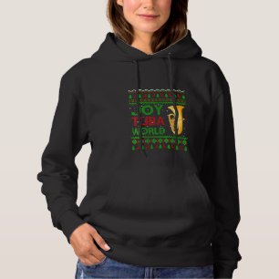 Womens Joy Tuba World Music Xmas Ugly Tuba Chris Hoodie