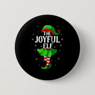 Womens Joyful Elf Christmas Girls Women Elf Squad  2 Inch Round Button