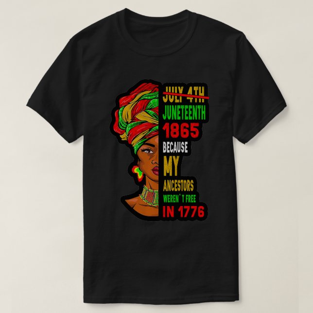 Womens July 4th Juneteenth 1865 Present for Africa T-Shirt (Design Front)