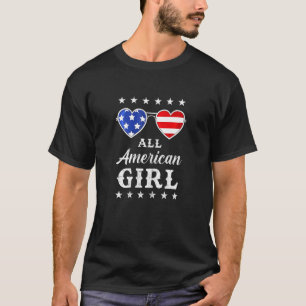 Womens July Fourth All American Girl Independence  T-Shirt