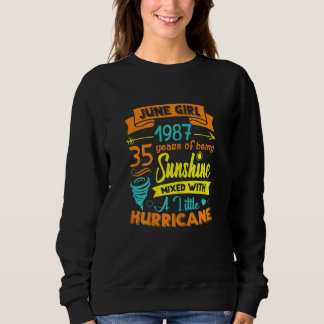 Womens June 1987 35 Years Old Sunshine Mixed With Sweatshirt
