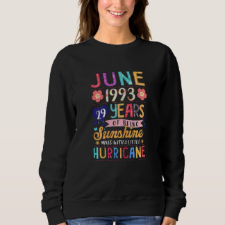 Womens June 1993 29 Years Of Being Awesome Floral Sweatshirt