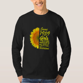 Womens June Girls 1959 Sunflower 63rd Birthday T-Shirt