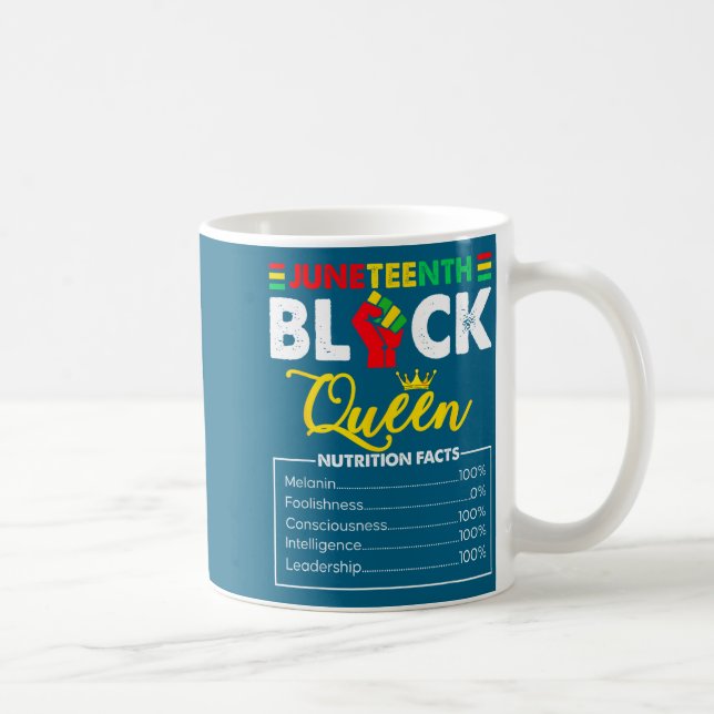 Womens juneteenth black african queen nutritional coffee mug (Right)