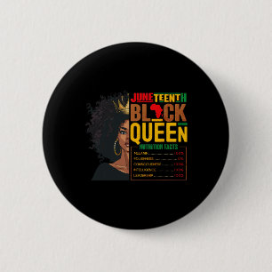 Womens Juneteenth Black Queen Nutritional Facts 4t 2 Inch Round Button