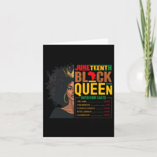 Womens Juneteenth Black Queen Nutritional Facts 4t Card