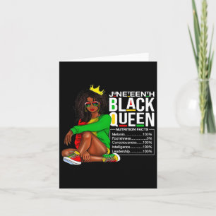 Womens Juneteenth Black Queen Nutritional Facts 4t Card