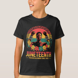 Womens juneteenth floral freedom day black history T-Shirt