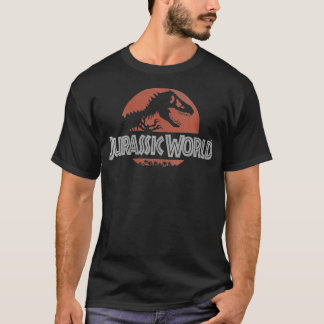 Womens Jurassic World Classic Red Logo VNeck  T-Shirt