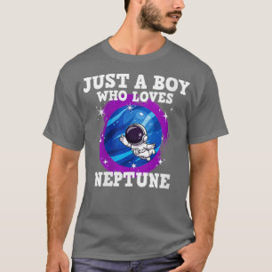 Womens Just A Boy Who Loves Neptune VNeck  T-Shirt