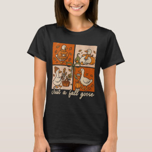 Womens Just A Fall Goose Autumn Cozy Season Boho C T-Shirt