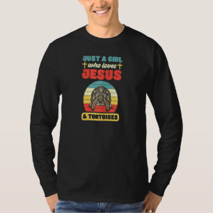 Womens Just A Girl Who Loves Jesus And Tortoises T-Shirt