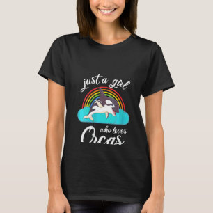 Womens Just A Girl Who Loves Orcas V Neck T-Shirt