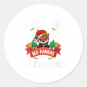 Womens Just A Girl Who Loves Red Pandas Classic Round Sticker