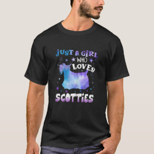 Womens Just A Girl Who Loves Scotties Funny dog lo T-Shirt