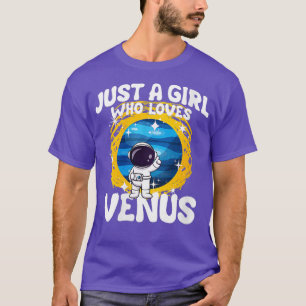 Womens Just A Girl Who Loves Venus VNeck T-Shirt