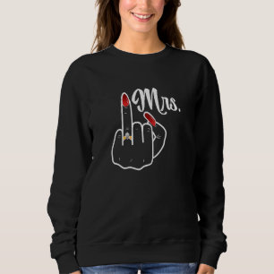 Womens Just Married Bride Honeymoon Wife Mrs Weddi Sweatshirt
