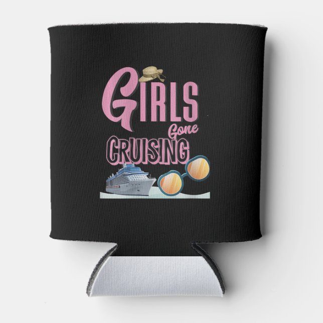 Womens Jute Hat Girls Gone Cruising Can Cooler (Front)