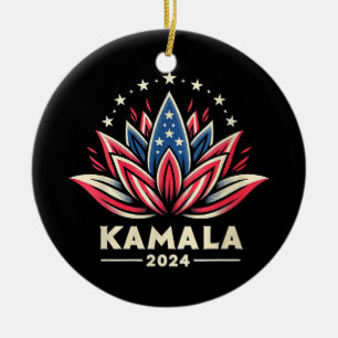Womens Kamala Harris 2024 Presidential Campaign Am Ceramic Ornament