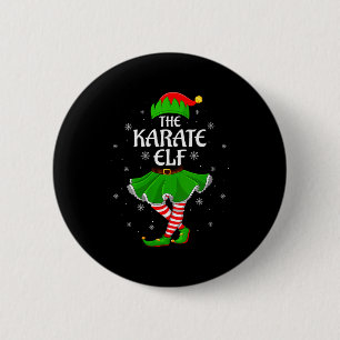Womens Karate Elf Christmas Family Girls Women Elf 2 Inch Round Button