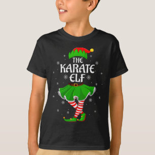 Womens Karate Elf Christmas Family Girls Women Elf T-Shirt