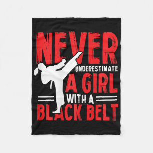 Womens Karate Girl Never Underestimate A Girl With Fleece Blanket