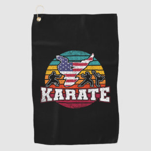 Women's Karate - Girls Martial Arts USA Flag Golf Towel