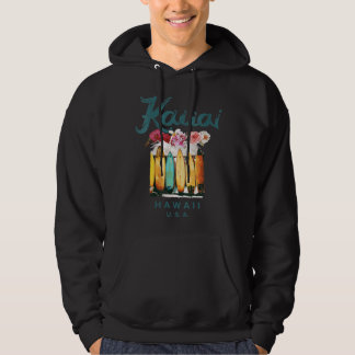 Womens Kauai Hawaii Vintage Hawaiian Surfing Retro Hoodie