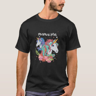 Womens Kawaii Rainbow Unicorn Mom Mama Mommy Mothe T-Shirt