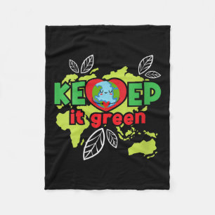 Womens Keep It Green - Environmental Protection Fleece Blanket