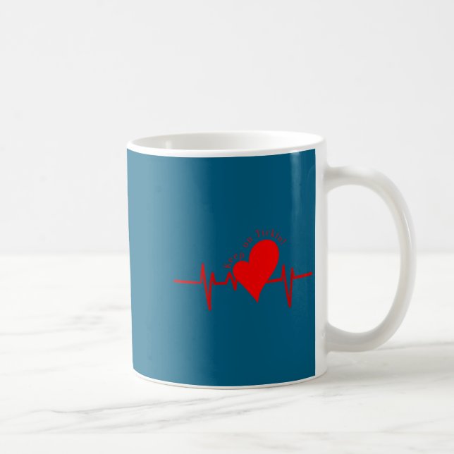 Womens Keep On Tickin! Ekg Heartbeat Cow Valve Hea Coffee Mug (Right)
