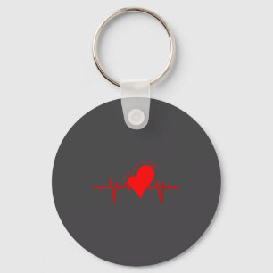 Womens Keep On Tickin! Ekg Heartbeat Cow Valve Hea Keychain