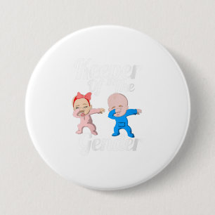 Womens Keeper Of The Gender Cute Gender Reveal Pa 3 Inch Round Button