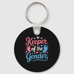 Womens Keeper Of The Gender, Pregnancy Reveal Gend Keychain