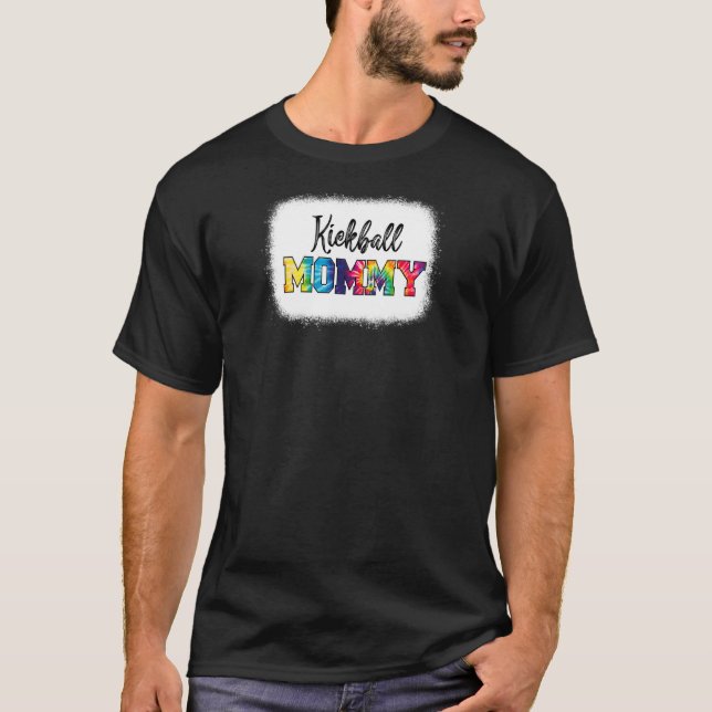 Womens Kickball Mom  Tie Dye Cheetah Print Women G T-Shirt (Front)