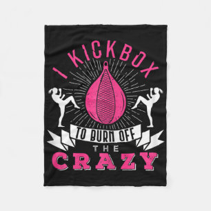 Womens Kickboxing I'd Hit That Kickboxer Boxer Fan Fleece Blanket