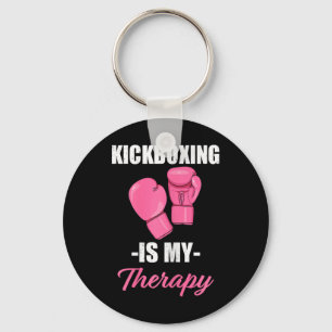 Womens Kickboxing Is My Therapy Great Gift Women's Keychain