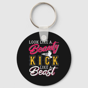Womens Kickboxing Look Like A Beauty Kickboxer Lov Keychain
